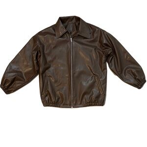 Brown Faux Leather Jacket